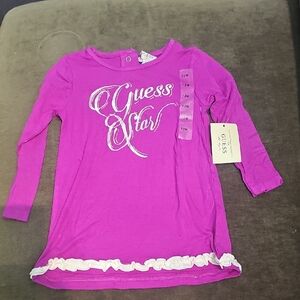 Guess Kids Magenta Long Sleeve Tee